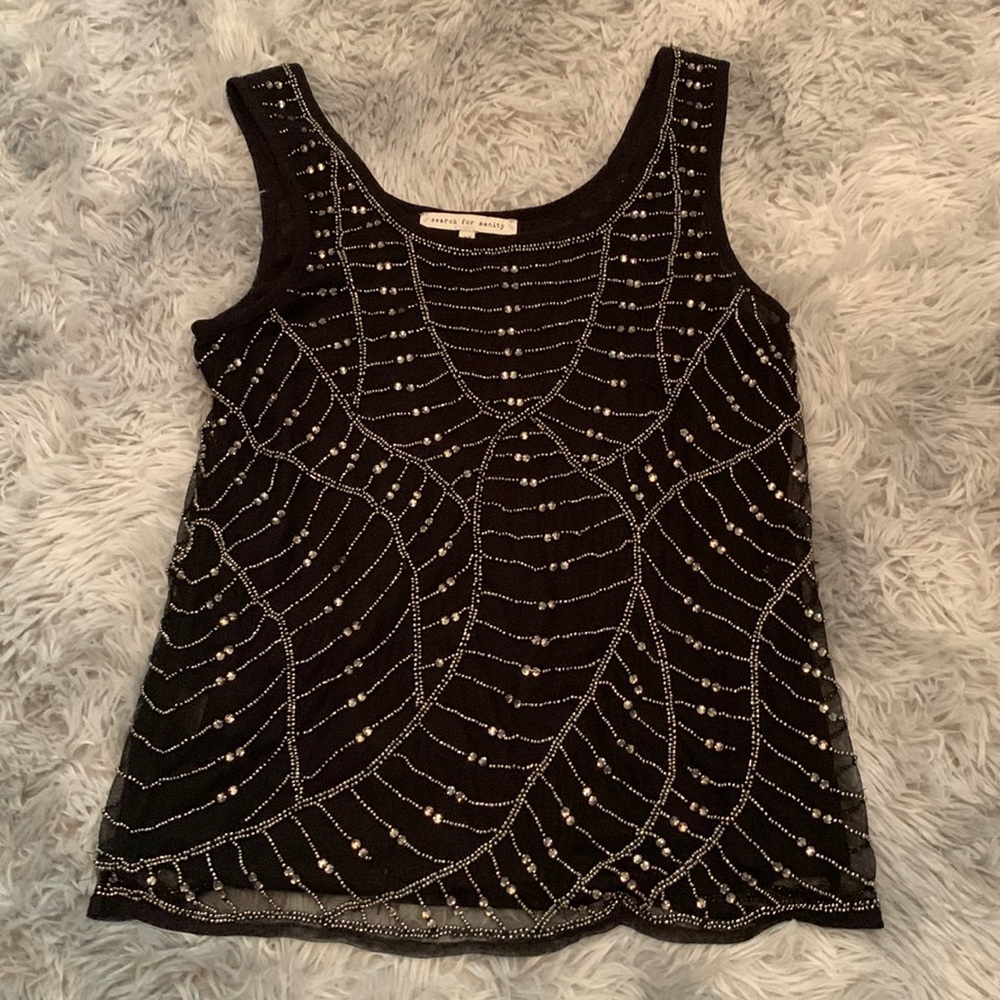 Beaded detail dressy tank